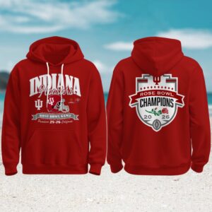 Indiana Hoosiers 2026 rose bowl champions red pullover hoodie Indiana Hoosiers 2026 rose bowl champions red pullover hoodie
