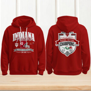 Indiana Hoosiers 2026 rose bowl champions red pullover hoodie
