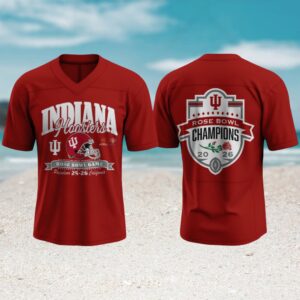 Indiana Hoosiers 2026 rose bowl champions red vneck jersey Indiana Hoosiers 2026 rose bowl champions red vneck jersey