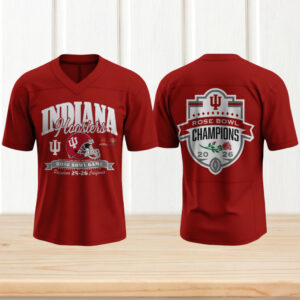 Indiana Hoosiers 2026 rose bowl champions red vneck jersey