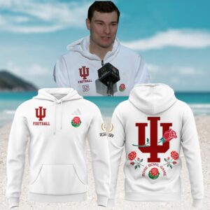 Indiana Hoosiers 2026 rose bowl game press conference white hoodie Indiana Hoosiers 2026 rose bowl game press conference white hoodie