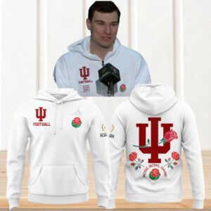 Indiana Hoosiers 2026 rose bowl game press conference white hoodie