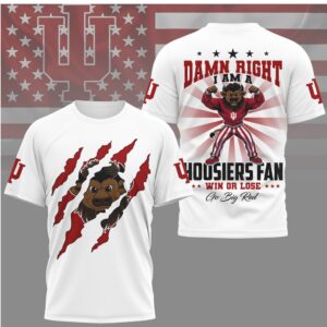 Indiana Hoosiers Damn Right I Am A Hoosiers Fan Bison Mascot Shirt