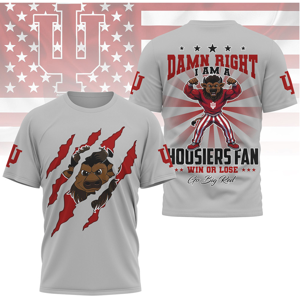 Indiana Hoosiers Damn Right I Am A Hoosiers Fan Bison Mascot Shirt Indiana Hoosiers Damn Right I Am A Hoosiers Fan Bison Mascot Shirt
