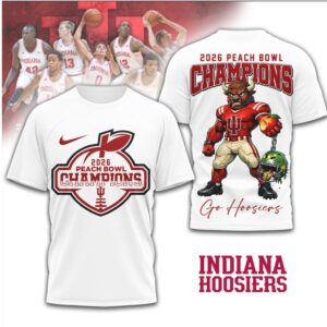 Indiana Hoosiers Official NCAA 2026 Peach Bowl Champions 3D Shirt Indiana Hoosiers Official NCAA 2026 Peach Bowl Champions 3D Shirt