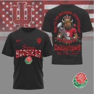 Indiana Hoosiers Road To The National Championship Rose Bowl Trophy Bison T Shirt Indiana Hoosiers Road To The National Championship Rose Bowl Trophy Bison T Shirt