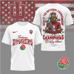 Indiana Hoosiers Road To The National Championship Rose Bowl Trophy Bison T Shirt