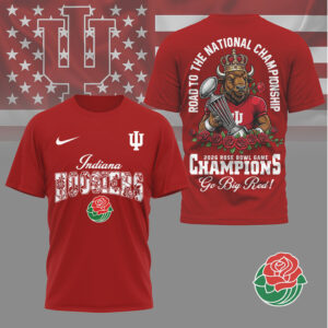 Indiana Hoosiers Road To The National Championship Rose Bowl Trophy Bison T Shirt