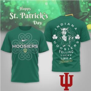 Indiana Hoosiers St. Patrick's Day Lucky Like A Hoosier Mascot Fan Shirt