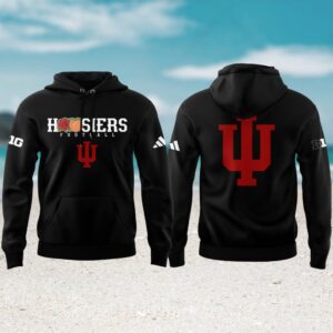 Indiana Hoosiers football black hoodie Indiana Hoosiers logo back Indiana Hoosiers football black hoodie Indiana Hoosiers logo back