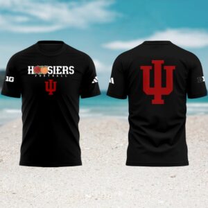 Indiana Hoosiers football black tshirt rose peach bowl logo Indiana Hoosiers football black tshirt rose peach bowl logo