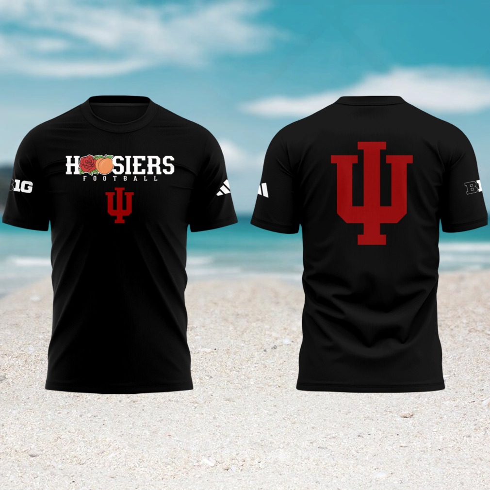 Indiana Hoosiers football black tshirt rose peach bowl logo Indiana Hoosiers football black tshirt rose peach bowl logo