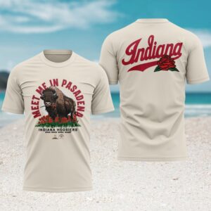 Indiana Hoosiers meet me in pasadena rose bowl 2026 cream tshirt Indiana Hoosiers meet me in pasadena rose bowl 2026 cream tshirt