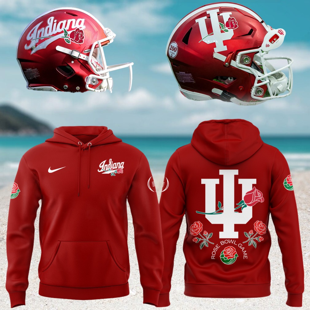 Indiana Hoosiers red rose bowl hoodie Indiana Hoosiers logo with rose Indiana Hoosiers red rose bowl hoodie Indiana Hoosiers logo with rose