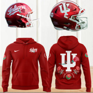 Indiana Hoosiers red rose bowl hoodie Indiana Hoosiers logo with rose