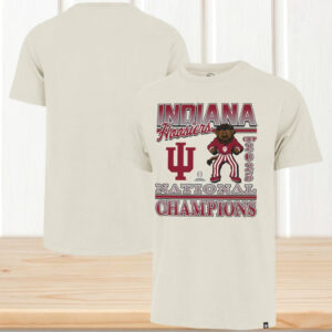 Indiana Hoosiers vintage mascot 2025 national champions cream tee