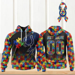 Indianapolis Colts Autism Awareness Custom Name Hoodie Indianapolis Colts Autism Awareness Custom Name Hoodie