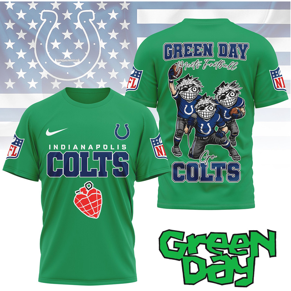 Indianapolis Colts “Green Day Meets Football” Cartoon Fan Shirt Indianapolis Colts “Green Day Meets Football” Cartoon Fan Shirt