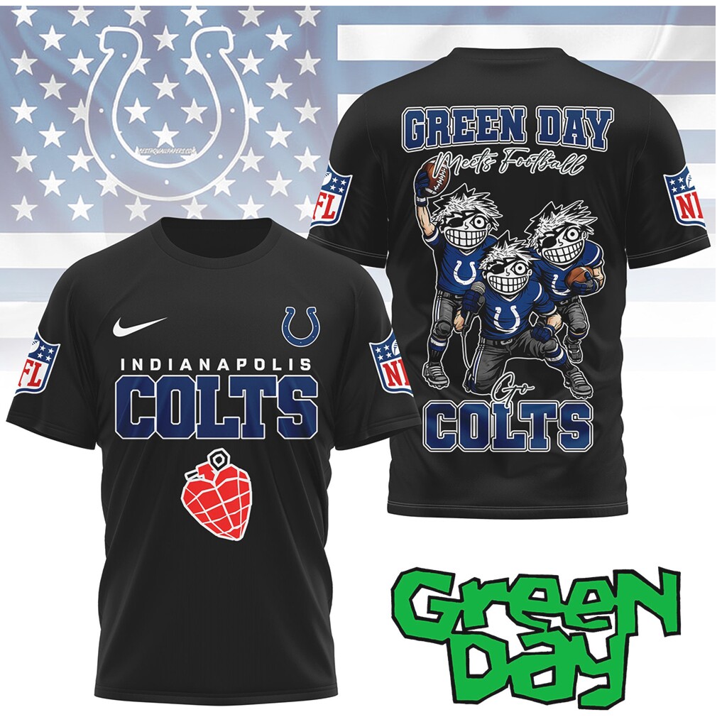 Indianapolis Colts “Green Day Meets Football” Cartoon Fan Shirt Indianapolis Colts “Green Day Meets Football” Cartoon Fan Shirt