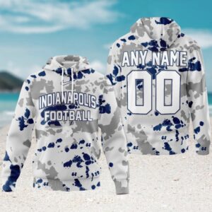 Indianapolis Colts Gridiron Splash Personalized Hoodie