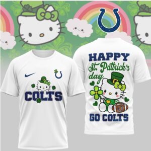 Indianapolis Colts Hello Kitty St. Patrick's Day Lucky Leprechaun Football Fan T Shirt