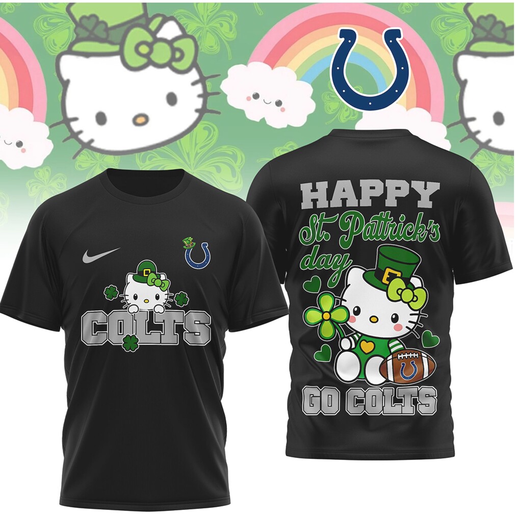 Indianapolis Colts Hello Kitty St. Patrick’s Day Lucky Leprechaun Football Fan T Shirt Indianapolis Colts Hello Kitty St. Patrick’s Day Lucky Leprechaun Football Fan T Shirt
