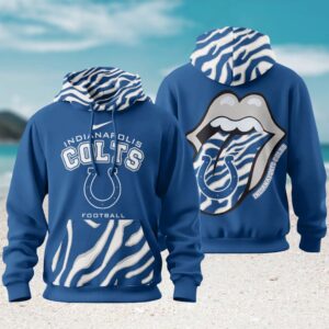 Indianapolis Colts Zebra Rolling Stones NFL Hoodie