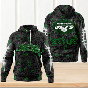 Jets 4 Life New York Jets NFL Logo Football Game Day Hoodie