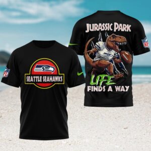 Jurassic Park Seattle Seahawks Life Finds A Way T Rex Dinosaur T Shirt Jurassic Park Seattle Seahawks Life Finds A Way T Rex Dinosaur T Shirt
