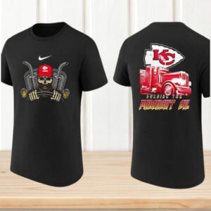 Kansas City Chiefs Burning The Midnight Oil Trucker Skull Football Fan T Shirt
