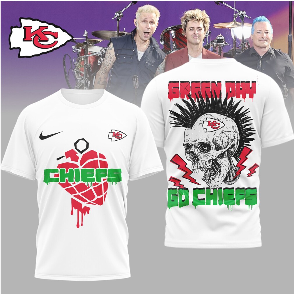 Kansas City Chiefs Green Day Mohawk Skull Punk T Shirt Kansas City Chiefs Green Day Mohawk Skull Punk T Shirt