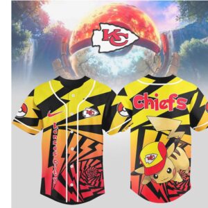 Kansas City Chiefs Official NFL Pikachu Jersey Shirt