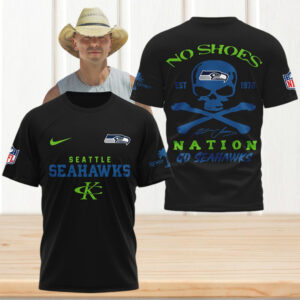 Kenny Chesney No Shoes Nation Seattle Seahawks Country Music Skull Crossbones T Shirt