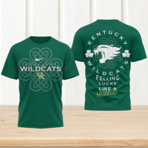 Kentucky Wildcats St. Patrick's Day Lucky Like A Wildcat Green Mascot Fan Shirt