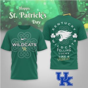Kentucky Wildcats St. Patrick's Day Lucky Like A Wildcat Mascot Fan Shirt