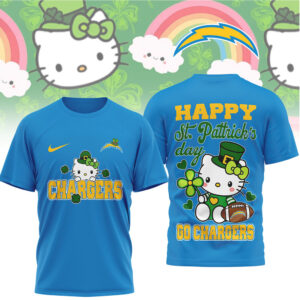 LA Chargers Hello Kitty St. Patrick’s Day Lucky Clover Football Fan T Shirt LA Chargers Hello Kitty St. Patrick’s Day Lucky Clover Football Fan T Shirt