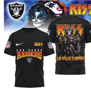 Las Vegas Raiders Game Day 2026 Official NFL Kiss Band 3D Shirt