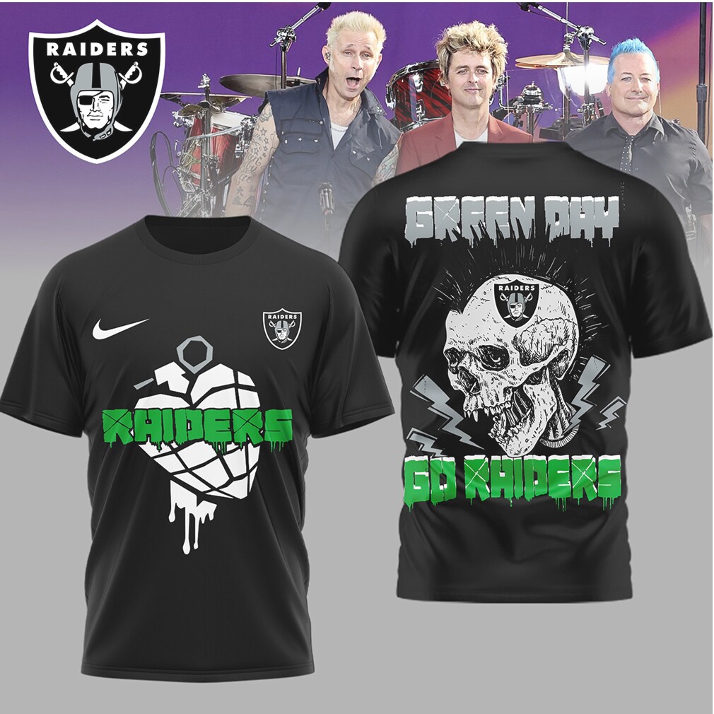 Las Vegas Raiders Green Day Mohawk Skull Punk T Shirt Las Vegas Raiders Green Day Mohawk Skull Punk T Shirt