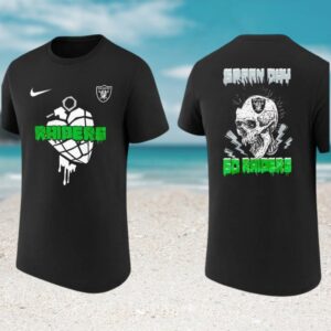 Las Vegas Raiders Green Day Rock Band Skull Design Vintage NFL Fan T Shirt