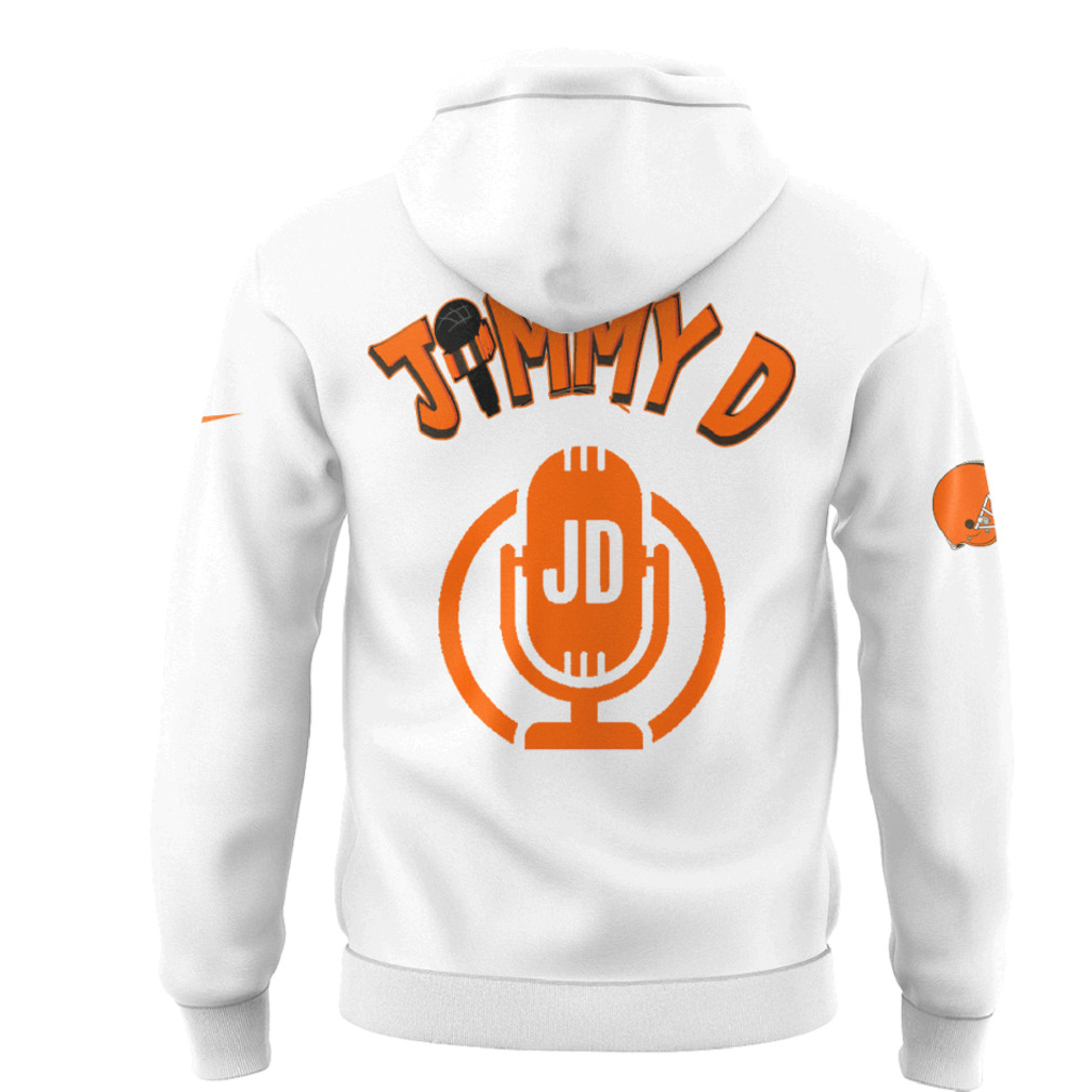 Limited Edition Jim Donovan x Cleveland Football White Hoodie DL10282410031 Limited Edition Jim Donovan x Cleveland Football White Hoodie DL10282410031