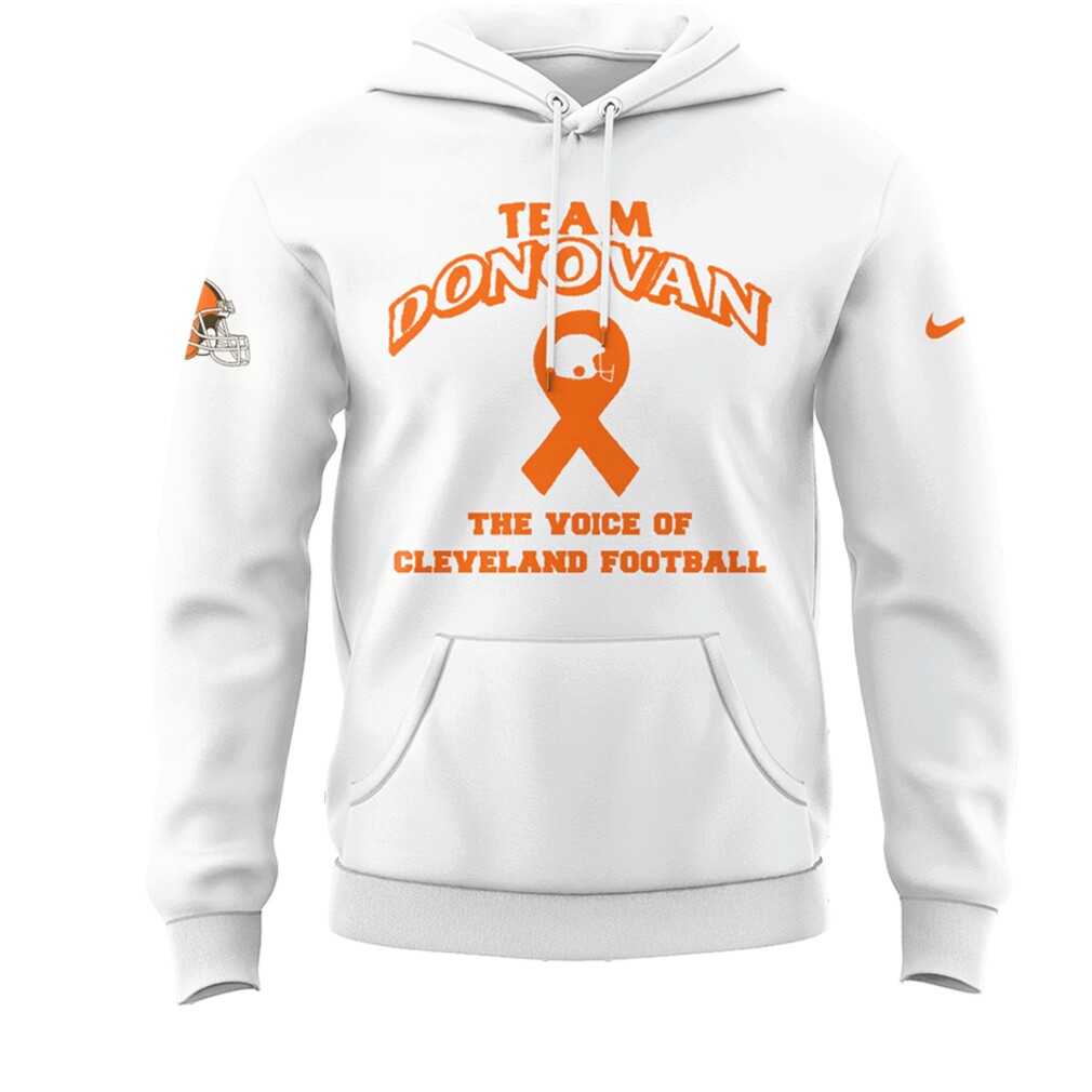 Limited Edition Jim Donovan x Cleveland Football White Hoodie DL10282410031 Limited Edition Jim Donovan x Cleveland Football White Hoodie DL10282410031