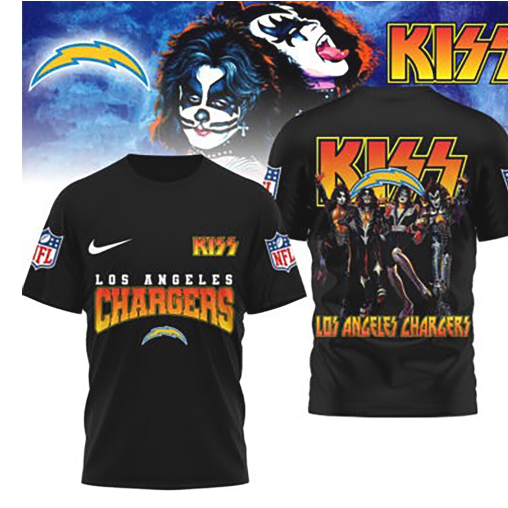 Los Angeles Chargers Game Day 2026 Official NFL Kiss Band 3D Shirt Los Angeles Chargers Game Day 2026 Official NFL Kiss Band 3D Shirt