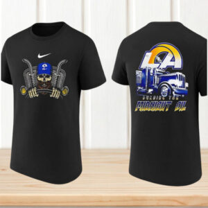 Los Angeles Rams Burning The Midnight Oil Trucker Skull Football Fan T Shirt