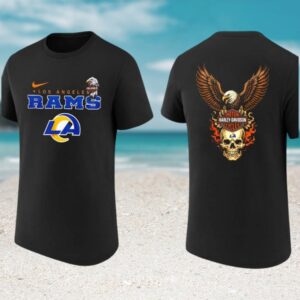 Los Angeles Rams Harley Davidson Eagle Skull Fire T Shirt Fan Apparel Los Angeles Rams Harley Davidson Eagle Skull Fire T Shirt Fan Apparel