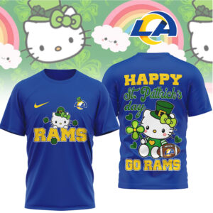 Los Angeles Rams Hello Kitty St. Patrick’s Day Lucky Clover Football Sportswear T Shirt Los Angeles Rams Hello Kitty St. Patrick’s Day Lucky Clover Football Sportswear T Shirt