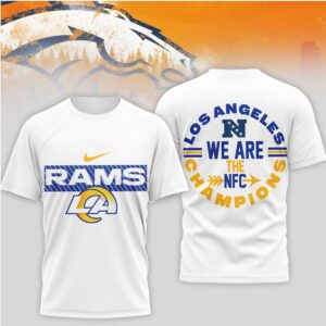 Los Angeles Rams NFC Champions We Are The Champions Nike Swoosh Football T Shirt