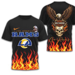 Los Angeles Rams Official NFL Eagle Harley Davidson 3D Shirt Los Angeles Rams Official NFL Eagle Harley Davidson 3D Shirt