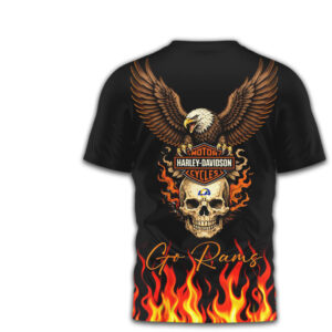 Los Angeles Rams Official NFL Eagle Harley Davidson 3D Shirt