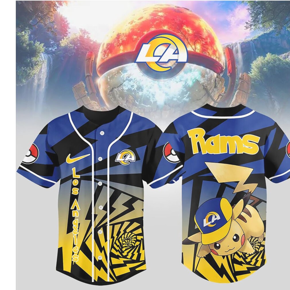 Los Angeles Rams Official NFL Pikachu Jersey Shirt Los Angeles Rams Official NFL Pikachu Jersey Shirt