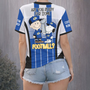 Los Angeles Rams Official Super Bowl x Peanut V neck Baseball Jersey Los Angeles Rams Official Super Bowl x Peanut V neck Baseball Jersey